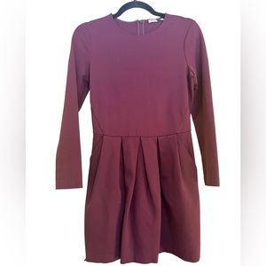 Burgundy Formal Stretchy Sunday Best Short Dress